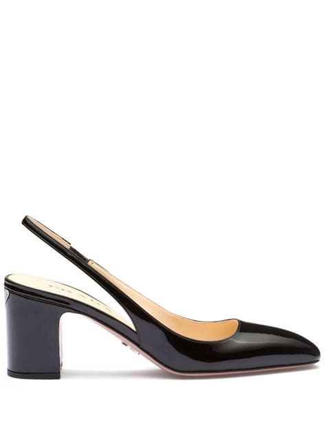 patent leather slingbacks prada|Prada slingback pointed toe pumps.